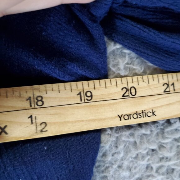 Passport Top Womens XL Blue Embroidered Bohemian Rayon Long Sleeve Blouse - Picture 6 of 8